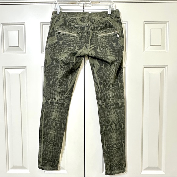 Balmain Snakeskin Skinny Jeans Size 29 Low Waist Stretch Fit Jeggings Ankle Zip - Picture 9 of 16